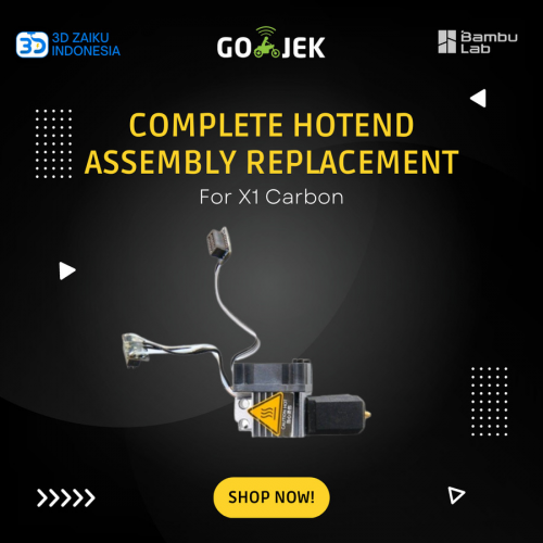 Bambulab X1 P1P Stainless Steel Complete Hotend Assembly with Nozzle - P1P, 0.2 mm